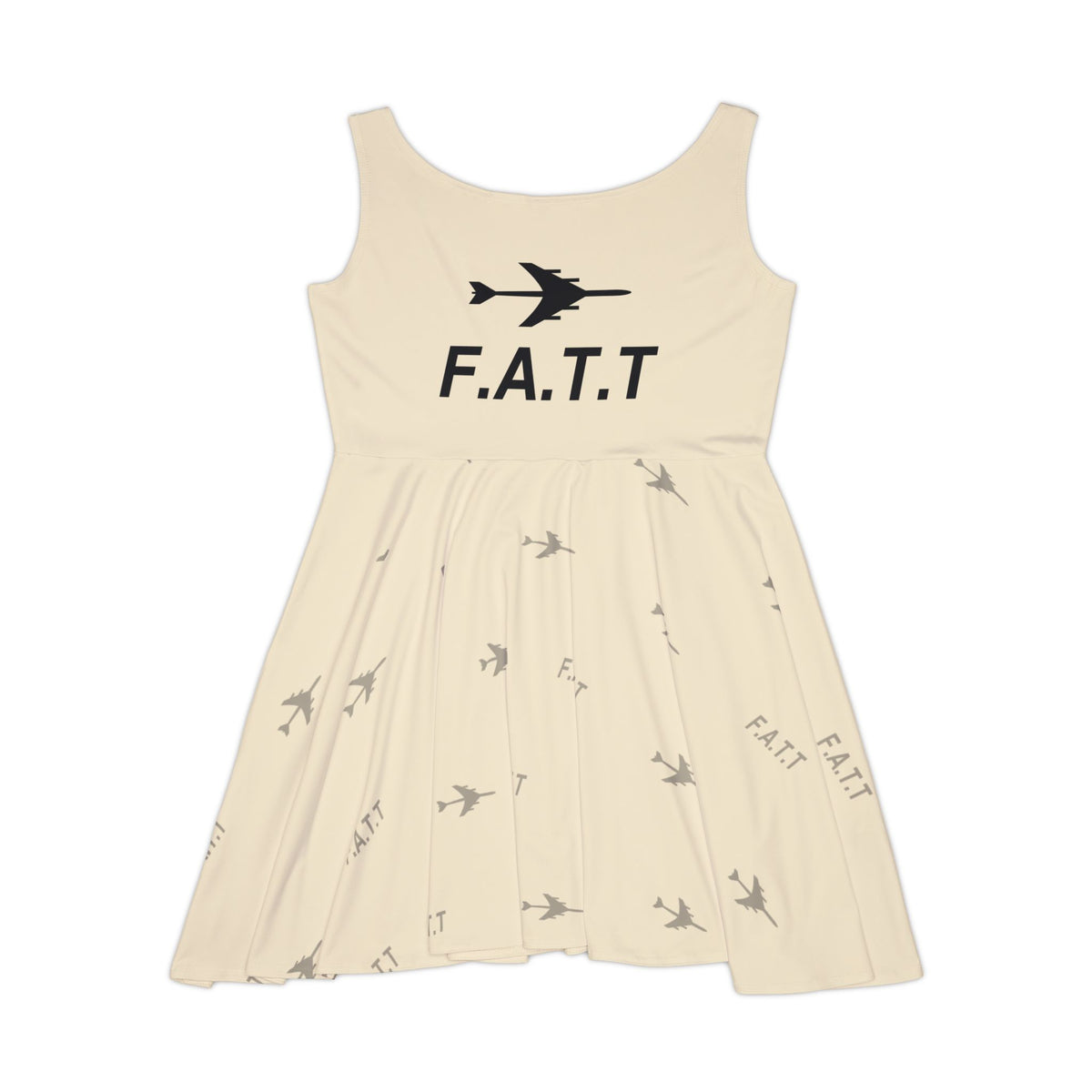 F.A.T.T Women's Flight Skater Dress — Ivory / Black