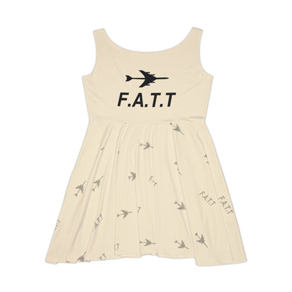 F.A.T.T Women's Flight Skater Dress — Ivory / Black