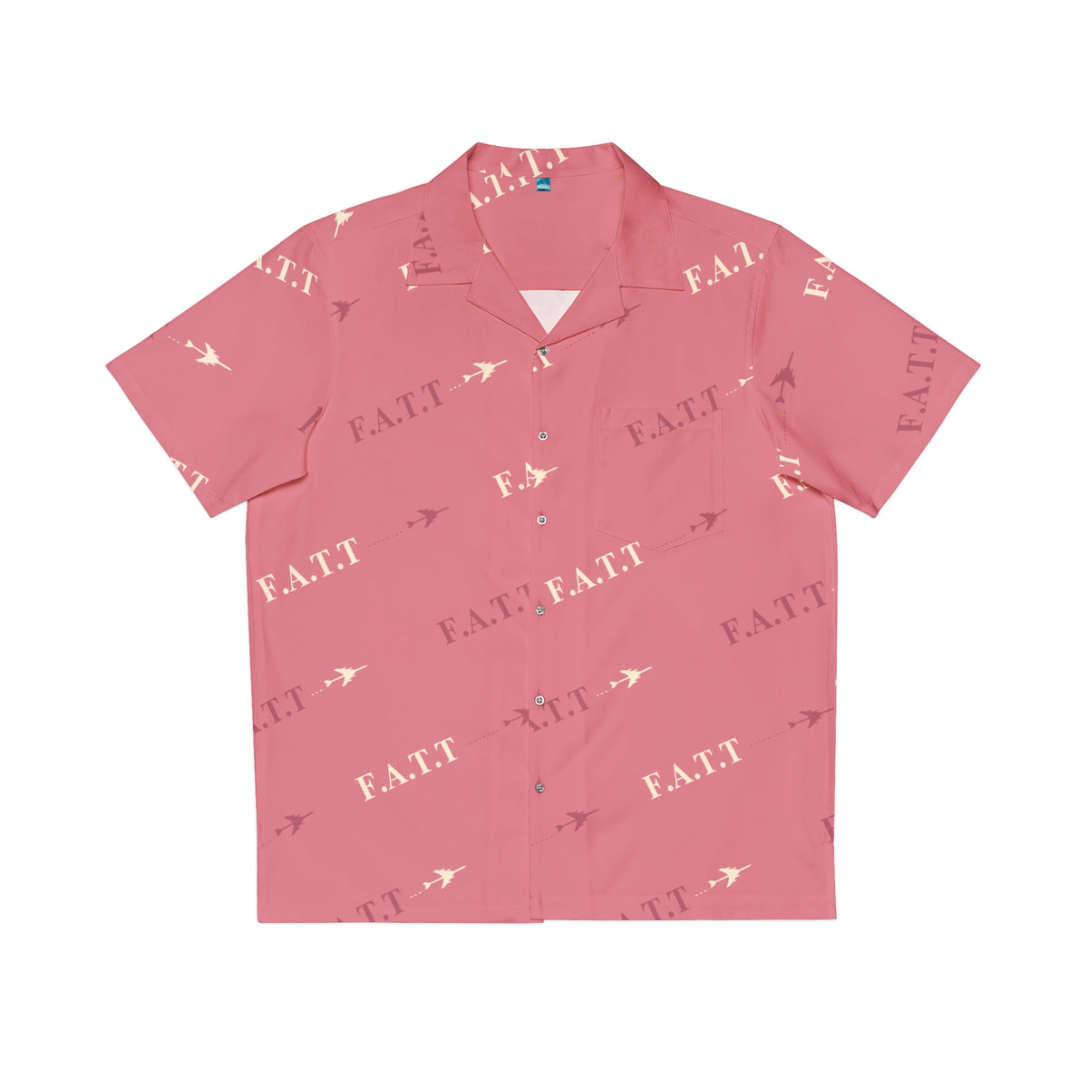 F.A.T.T Flight Monogram Button-Up — Pink / Ivory