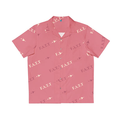 F.A.T.T Flight Monogram Button-Up — Pink / Ivory