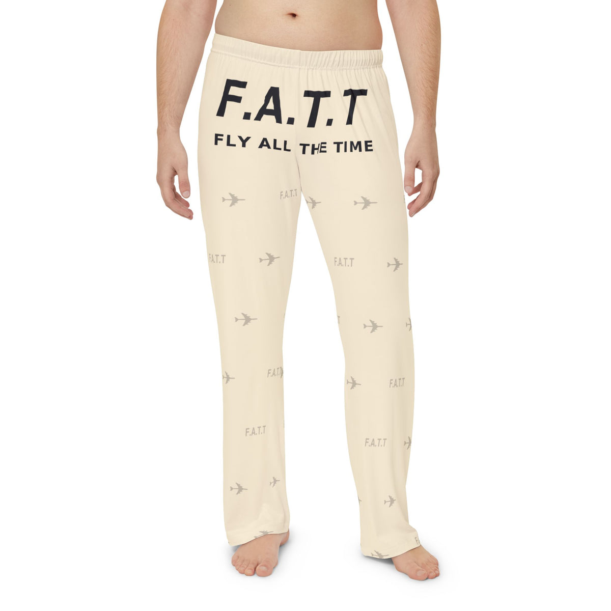 F.A.T.T Men's Flight Lounge Pants — Ivory / Black