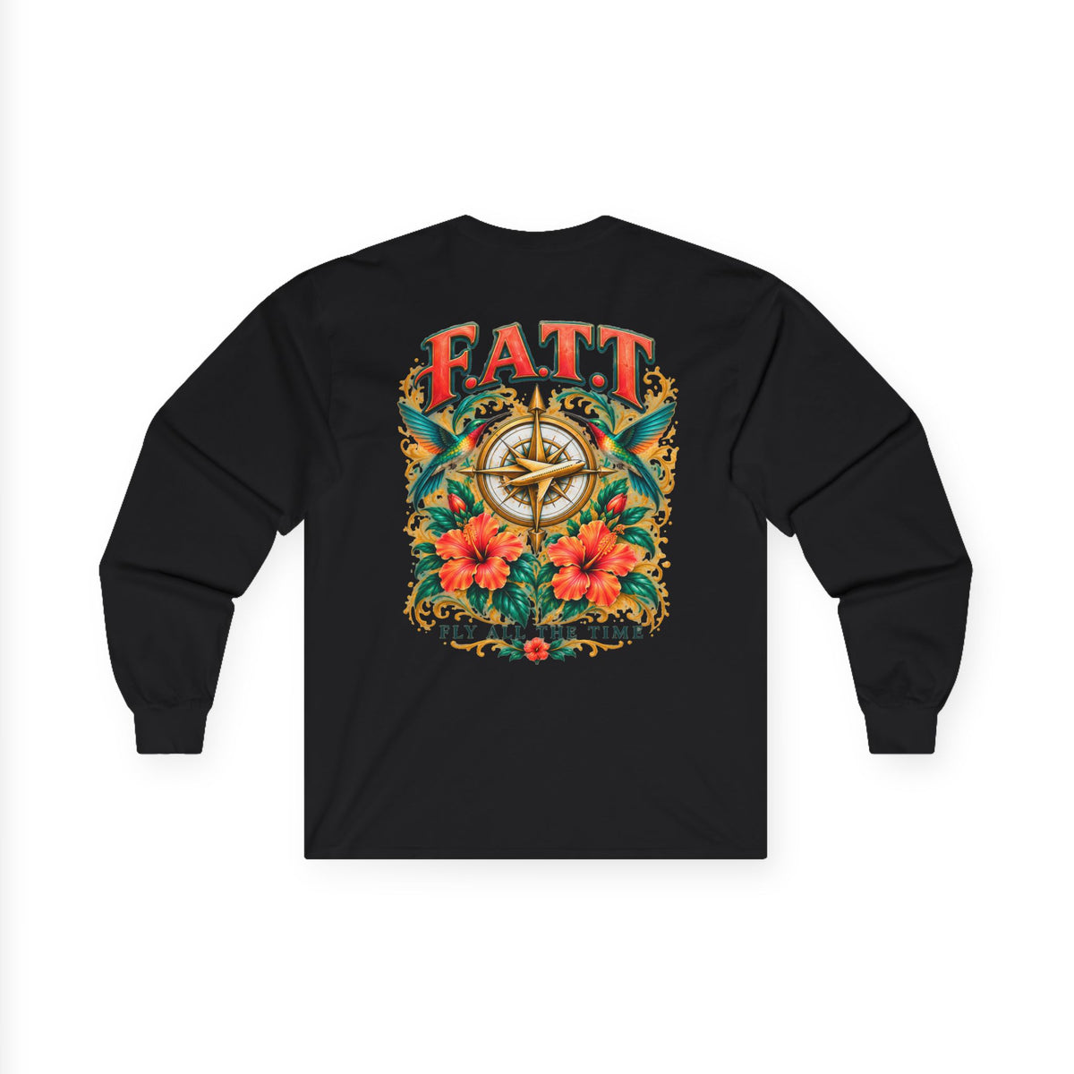 F.A.T.T Women’s Hummingbird & Hibiscus Graphic Long Sleeve
