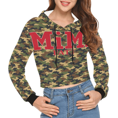 MiMi by FATT Women’s Cropped Hoodie — Black, Red & Camouflage