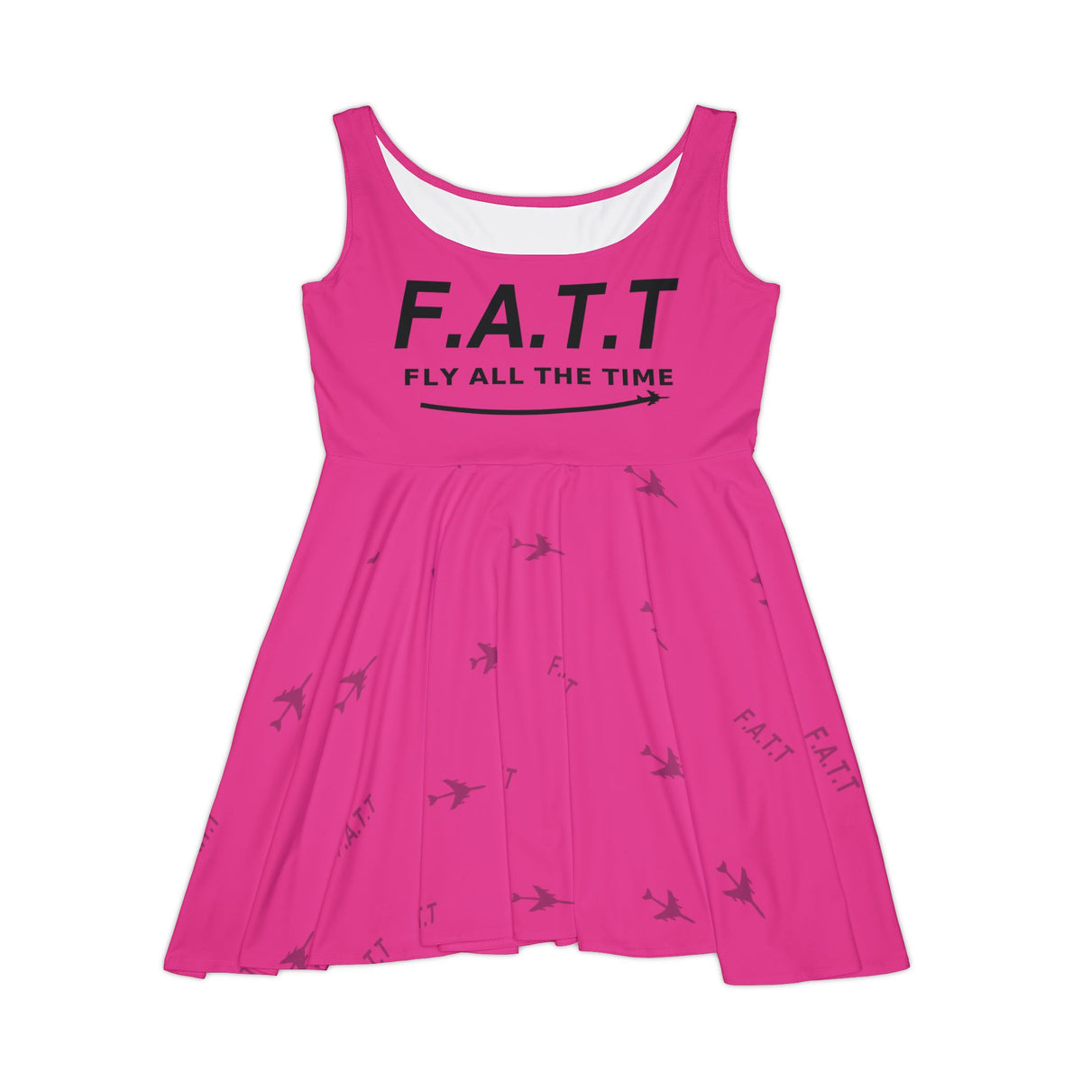 F.A.T.T Women's Flight Skater Dress — Hot Pink / Black