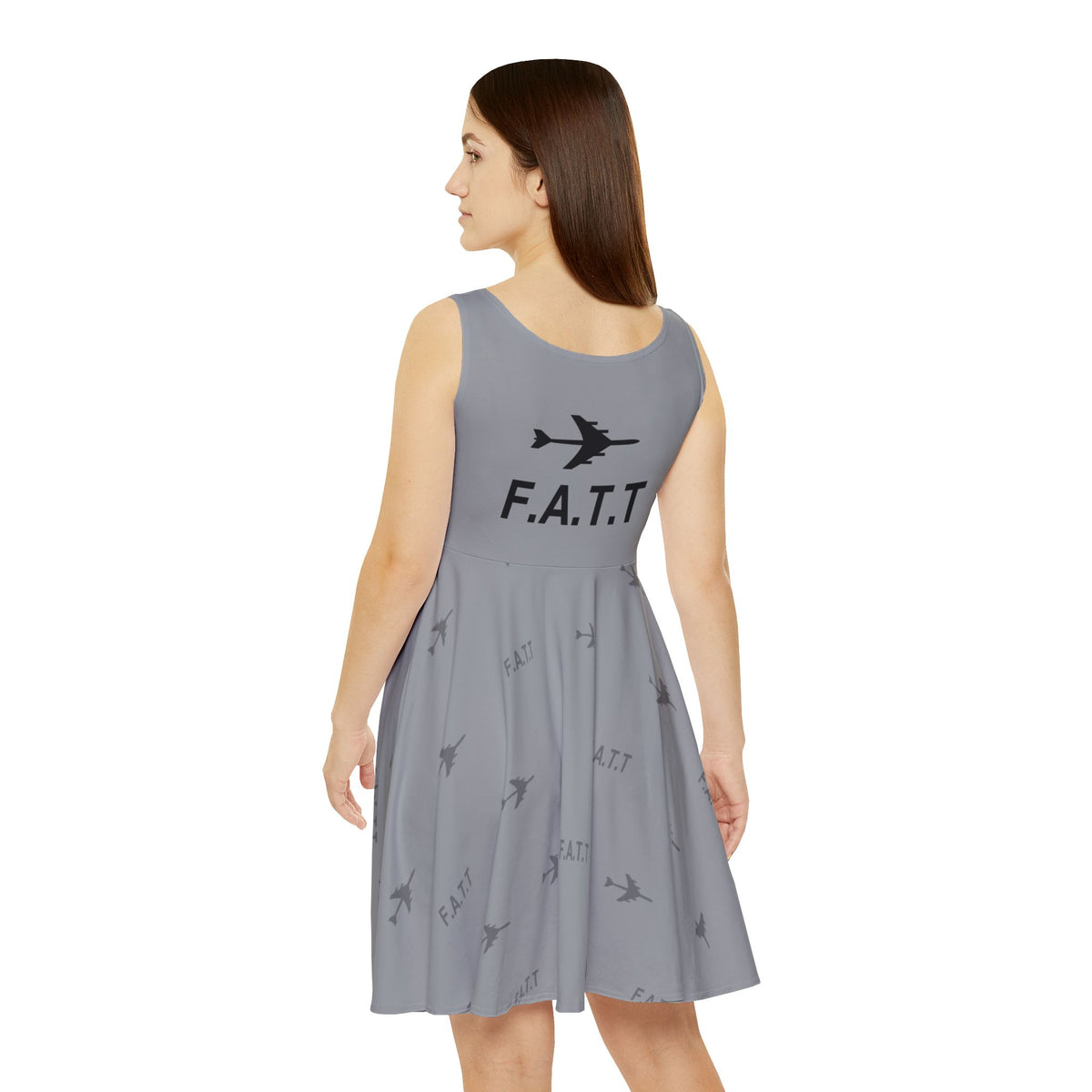 F.A.T.T Women's Flight Skater Dress — Heather Gray / Black