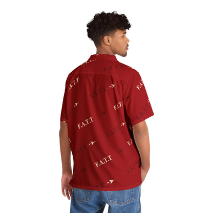 F.A.T.T Flight Monogram Button-Up — Red / Ivory