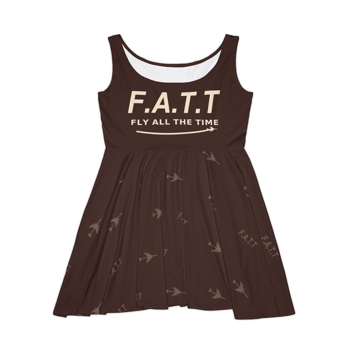 F.A.T.T Women's Flight Skater Dress — Chocolate / Cream