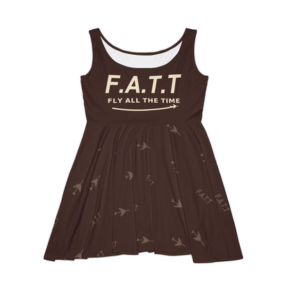 F.A.T.T Women's Flight Skater Dress — Chocolate / Cream