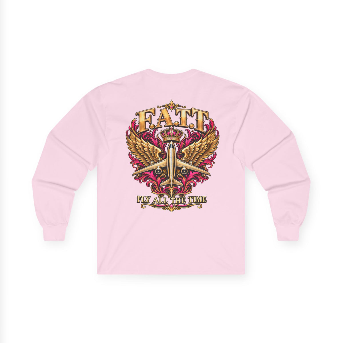F.A.T.T Women’s Pink & Gold Crown Graphic Long Sleeve