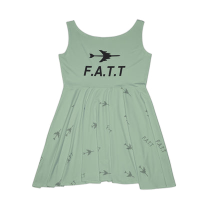 F.A.T.T Women's Flight Skater Dress — Sage / Black