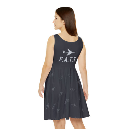 F.A.T.T Women's Flight Skater Dress — Charcoal / Silver