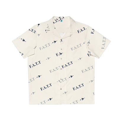 F.A.T.T Flight Monogram Button-Up — White / Navy