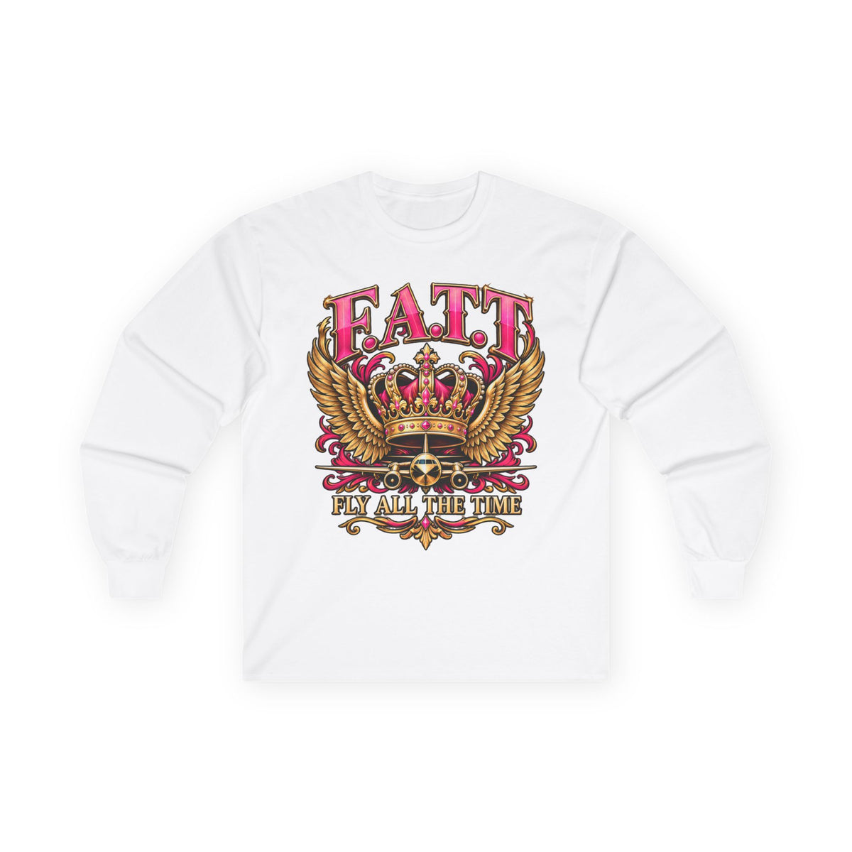 F.A.T.T Women’s Pink & Gold Crown Graphic Long Sleeve
