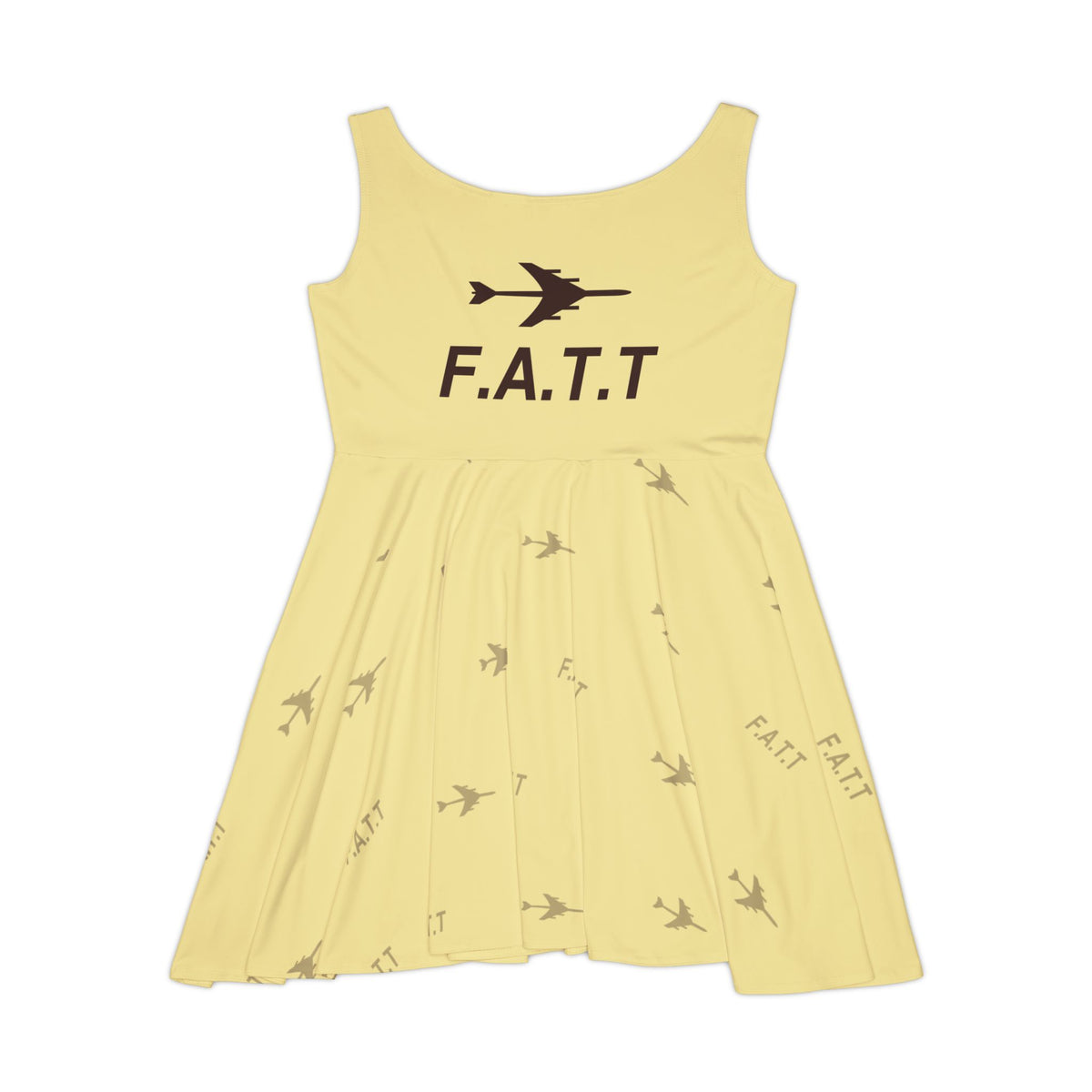 F.A.T.T Women's Flight Skater Dress — Butter Yellow / Chocolate