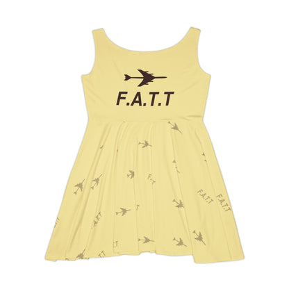 F.A.T.T Women's Flight Skater Dress — Butter Yellow / Chocolate