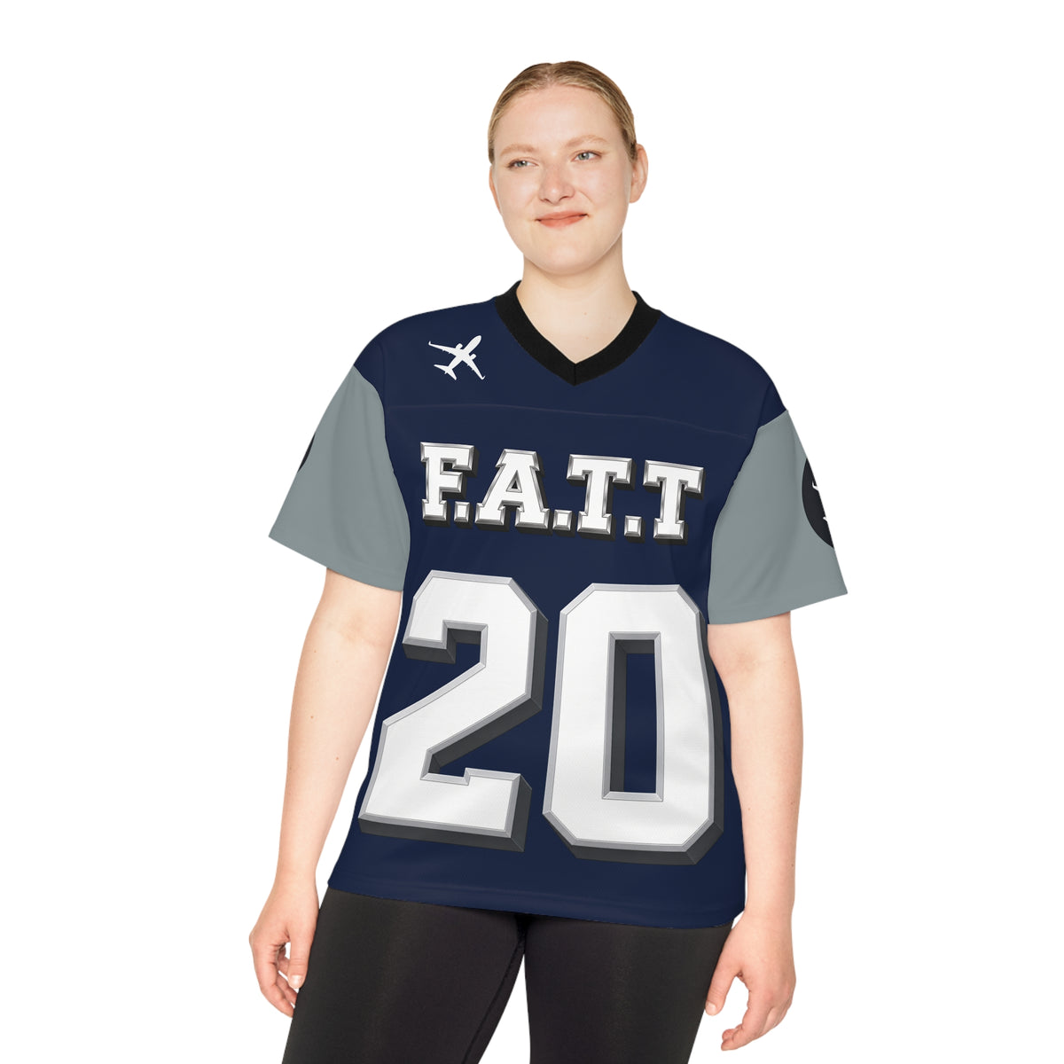 F.A.T.T #20 Football Jersey — Dallas | Navy / White / Metallic Silver