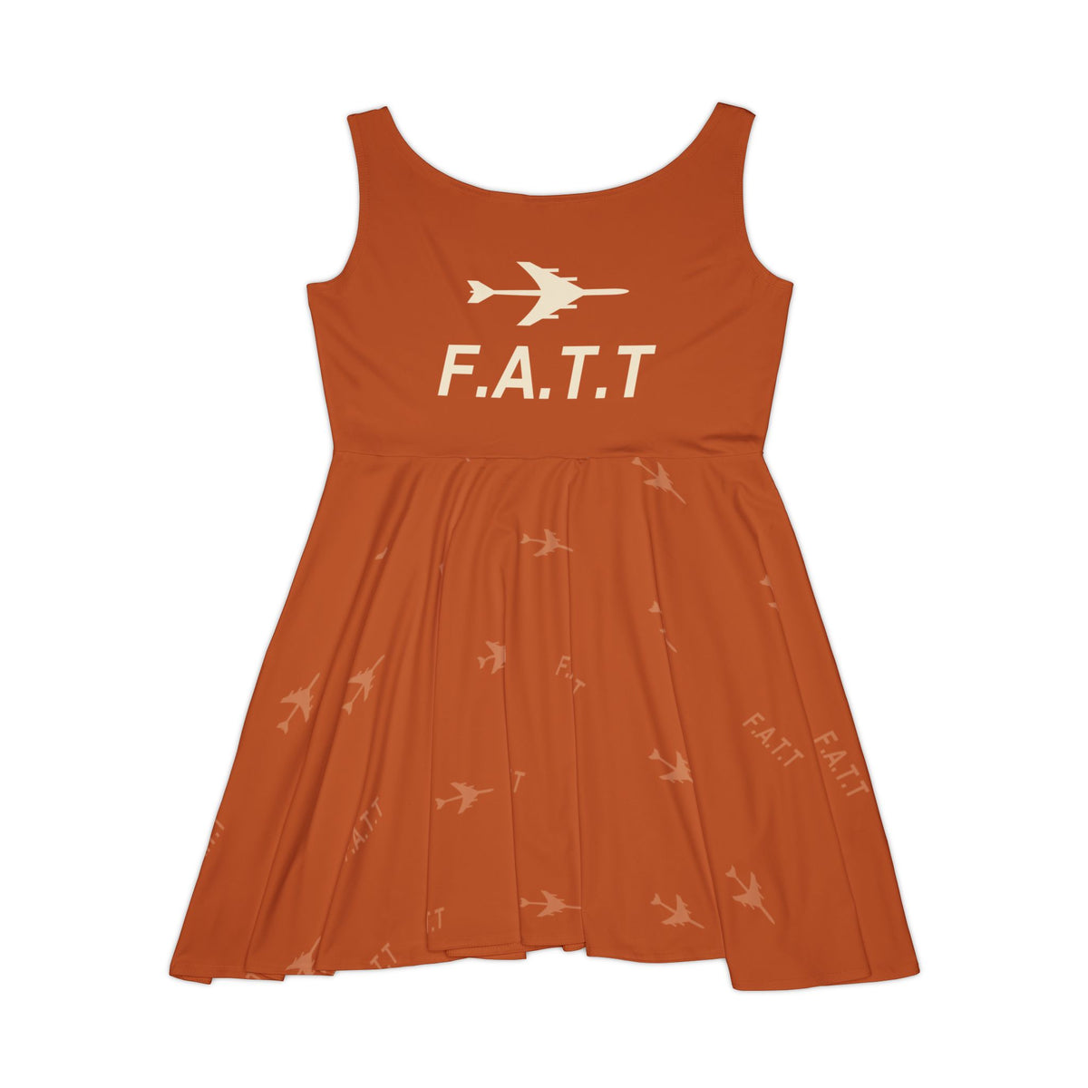 F.A.T.T Women's Flight Skater Dress — Burnt Orange / Cream