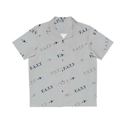 F.A.T.T Flight Monogram Button-Up — Cool Grey / Navy