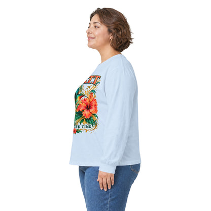 F.A.T.T Women’s Hummingbird & Hibiscus Graphic Long Sleeve