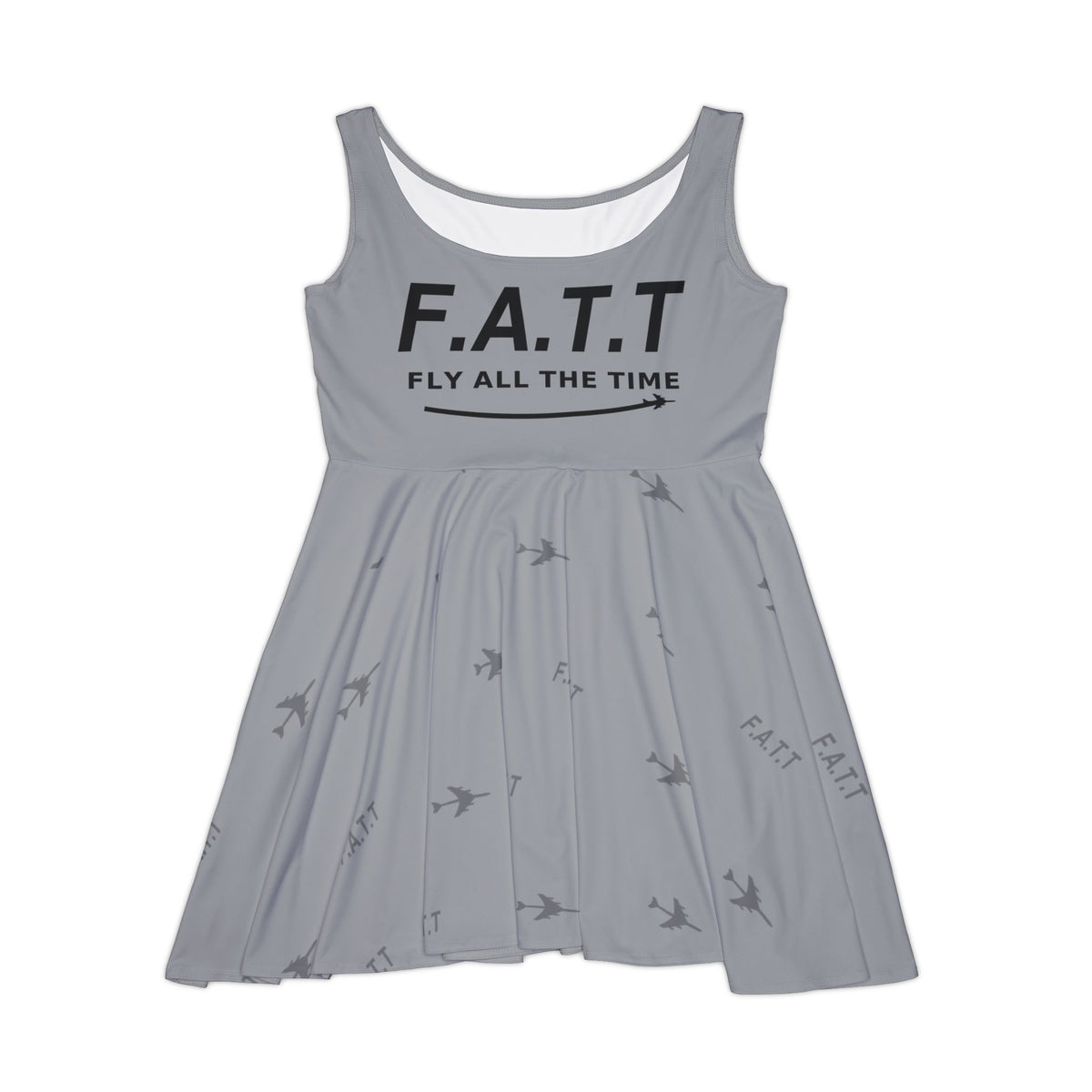 F.A.T.T Women's Flight Skater Dress — Heather Gray / Black