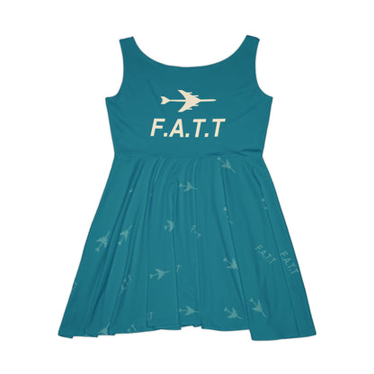 F.A.T.T Women's Flight Skater Dress — Teal / Cream