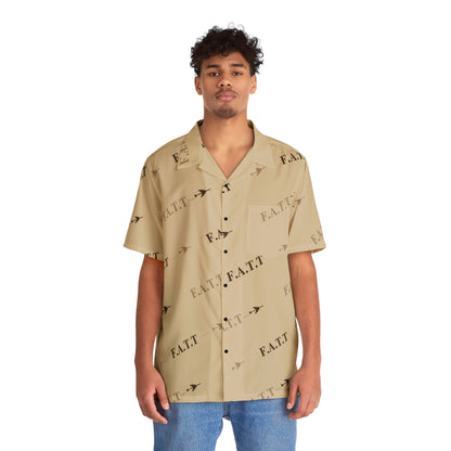 F.A.T.T Flight Monogram Button-Up — Stone / Chocolate