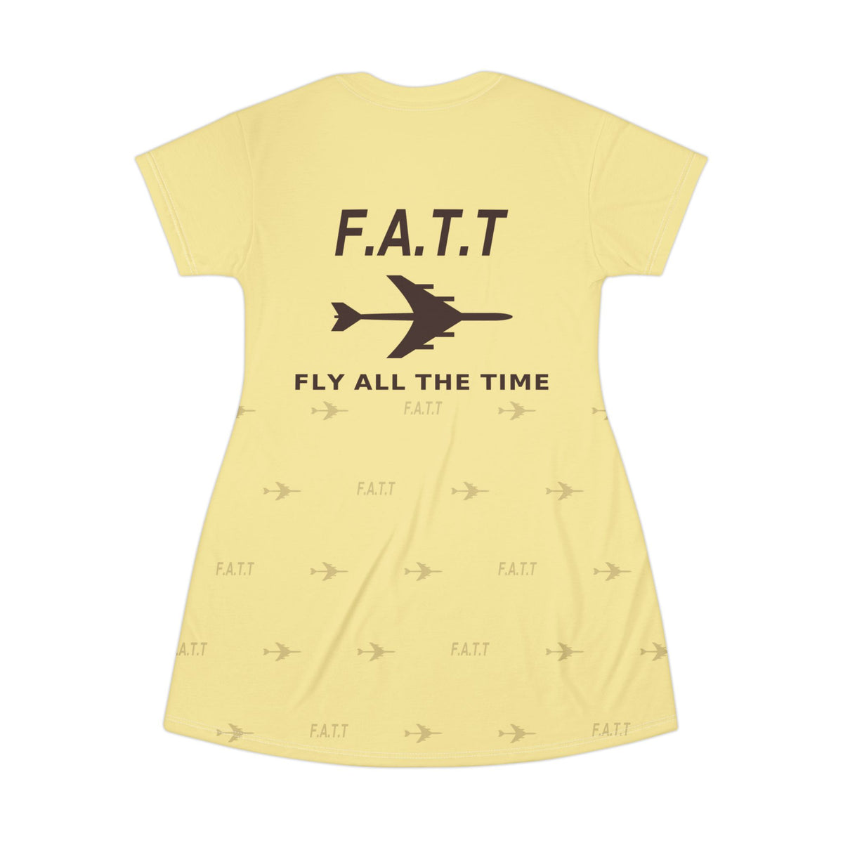 F.A.T.T Women's Flight T-Shirt Dress — Butter Yellow / Chocolate