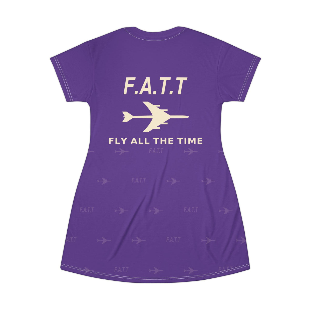 F.A.T.T Women's Flight T-Shirt Dress — Royal Purple / Cream