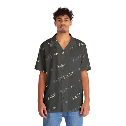 F.A.T.T Flight Monogram Button-Up — Steel Grey / Ivory