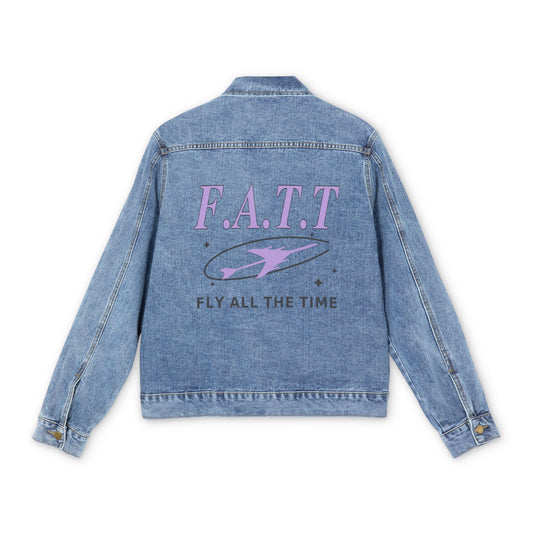 F.A.T.T Men's Flight Denim Jacket — Lavender / Charcoal