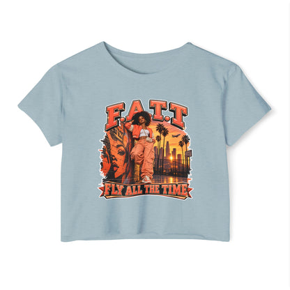 F.A.T.T Women's Coral Sunset Graphic Crop Top
