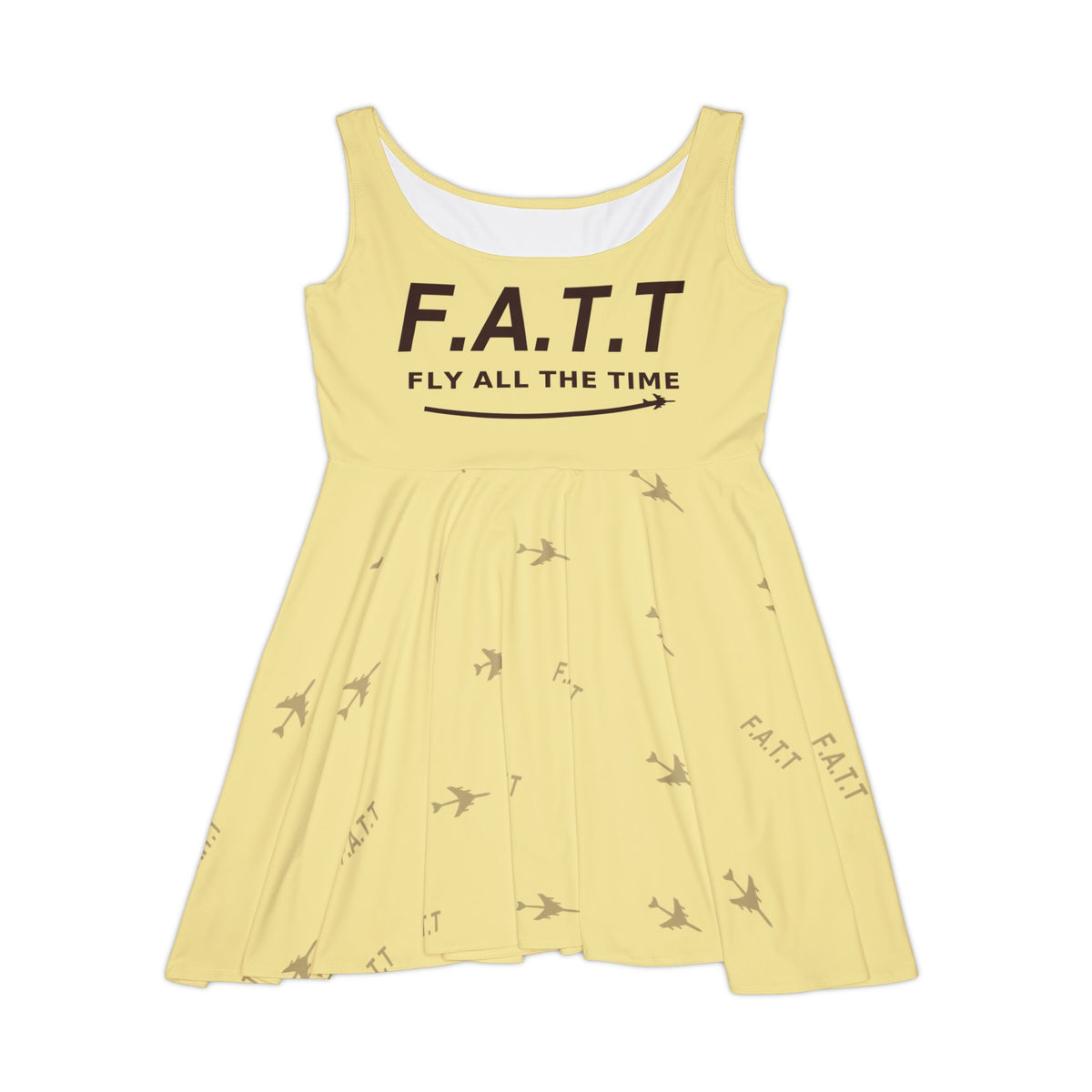 F.A.T.T Women's Flight Skater Dress — Butter Yellow / Chocolate