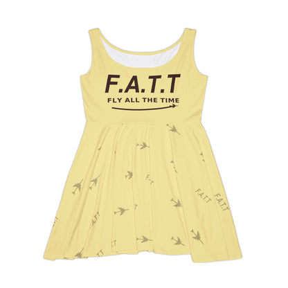 F.A.T.T Women's Flight Skater Dress — Butter Yellow / Chocolate