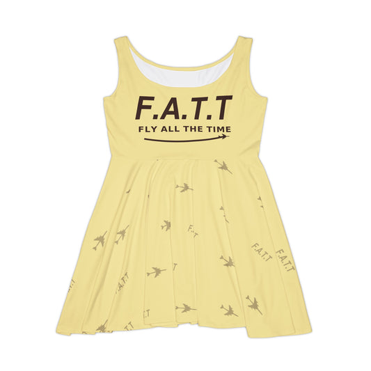F.A.T.T Women's Flight Skater Dress — Butter Yellow / Chocolate