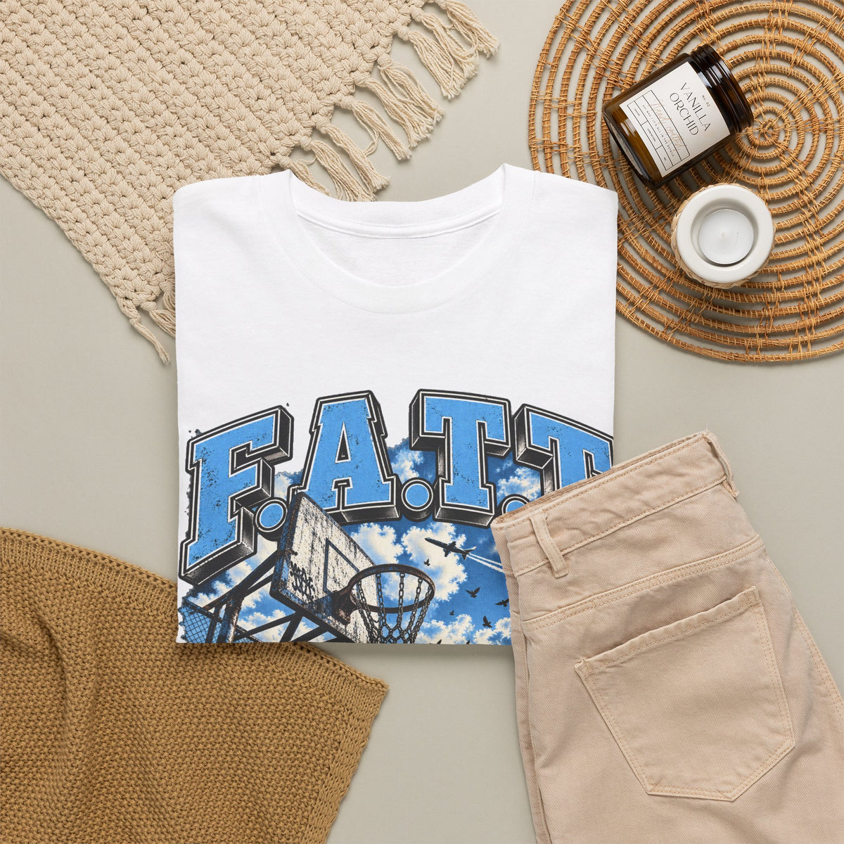 F.A.T.T Rooftop Hoops Graphic Tee — UNC | Cotton S–5XL