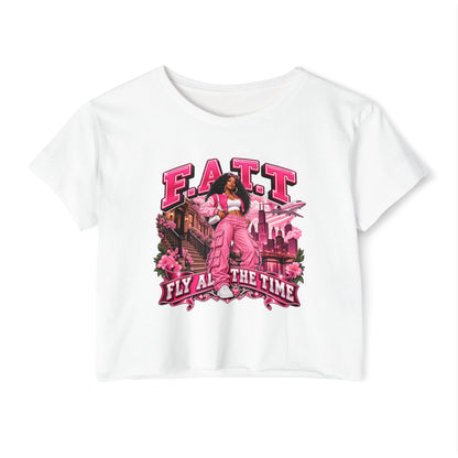 F.A.T.T Women's Pink City Graphic Crop Top
