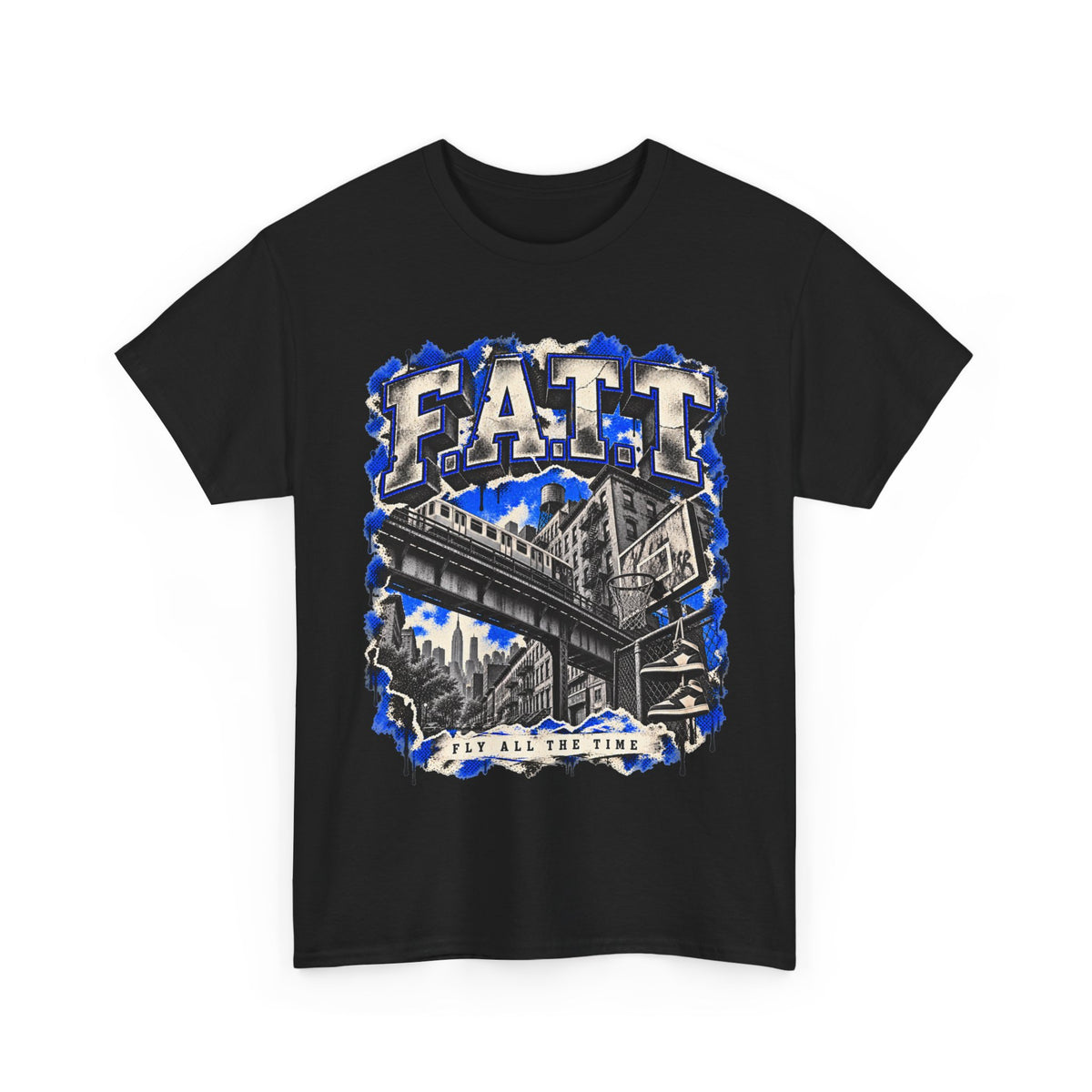 F.A.T.T City Flight Graphic Tee — Royal | Cotton S–5XL