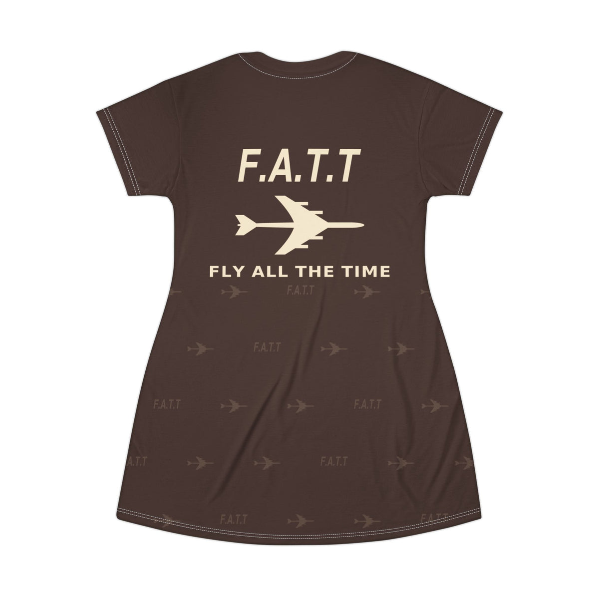 F.A.T.T Women's Flight T-Shirt Dress — Chocolate / Cream