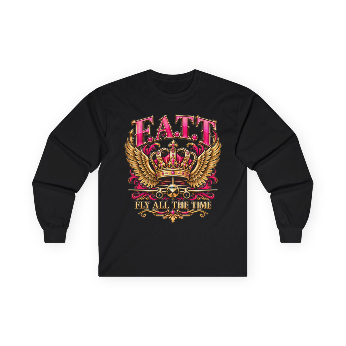 F.A.T.T Women’s Pink & Gold Crown Graphic Long Sleeve