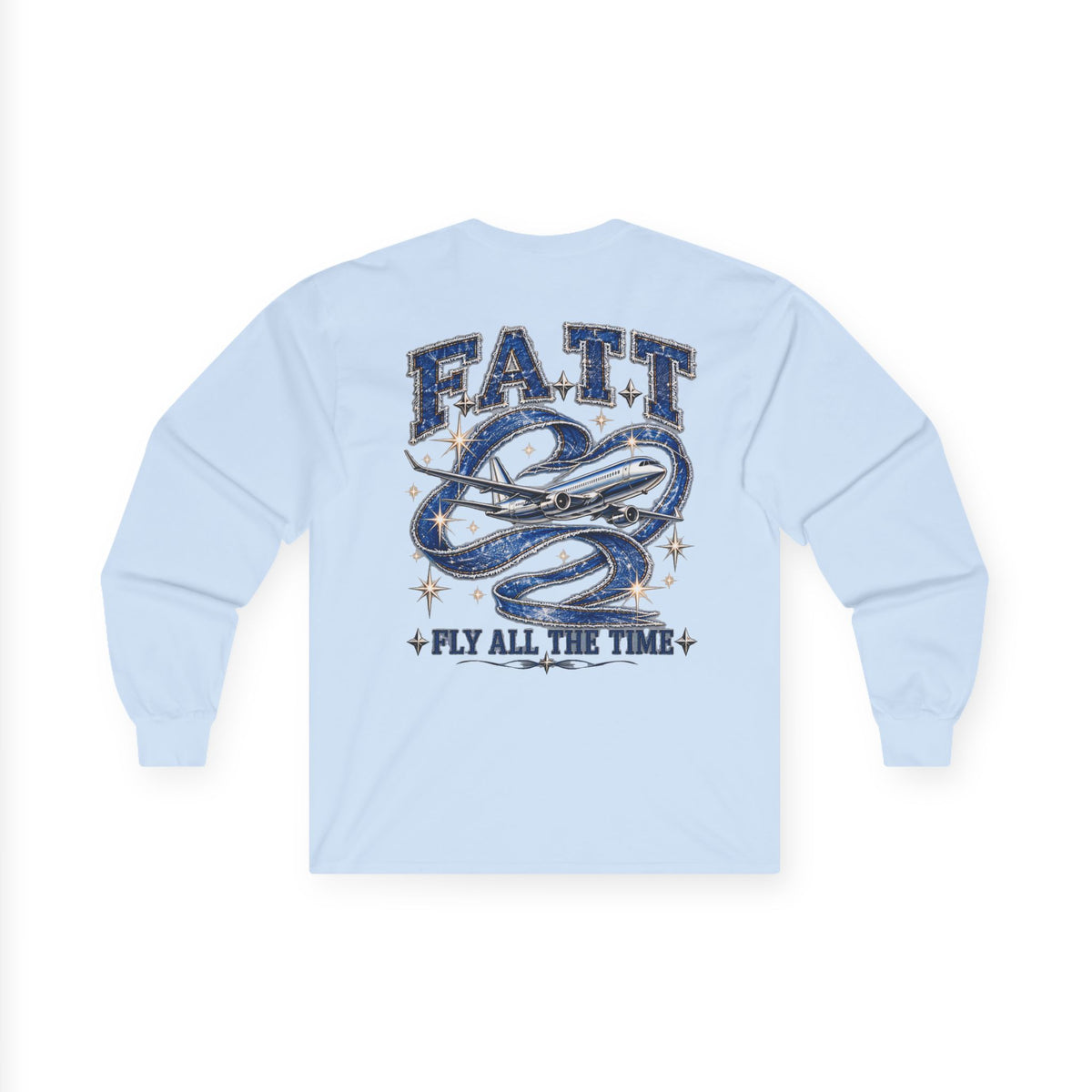 F.A.T.T Women’s Denim Bow Graphic Long Sleeve