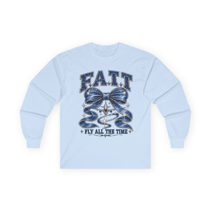 F.A.T.T Women’s Denim Bow Graphic Long Sleeve