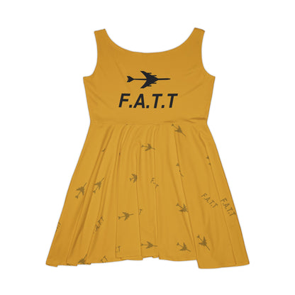 F.A.T.T Women's Flight Skater Dress — Mustard / Black