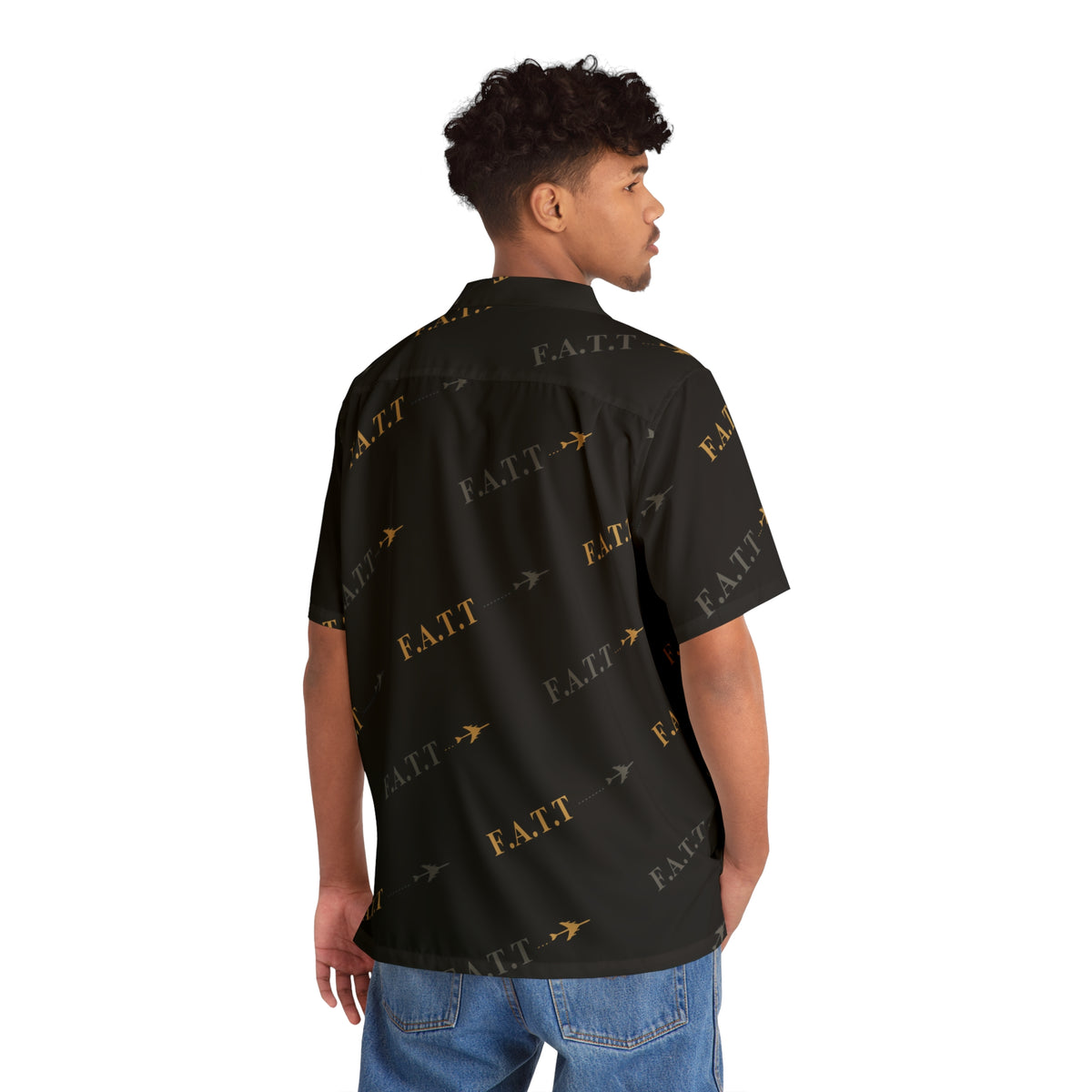 F.A.T.T Flight Monogram Button-Up — Black / Gold