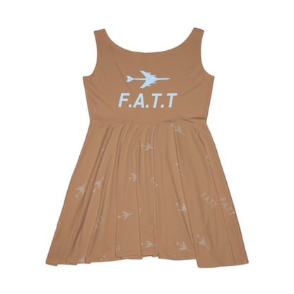 F.A.T.T Women's Flight Skater Dress — Mocha / Sky Blue