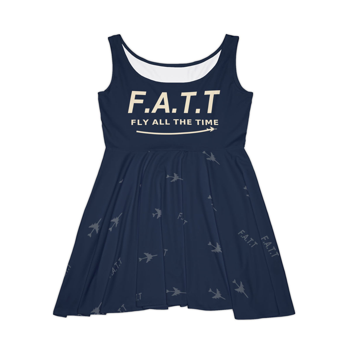 F.A.T.T Women's Flight Skater Dress — Navy / Cream