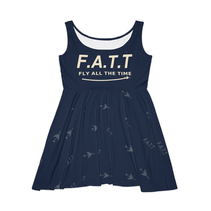 F.A.T.T Women's Flight Skater Dress — Navy / Cream