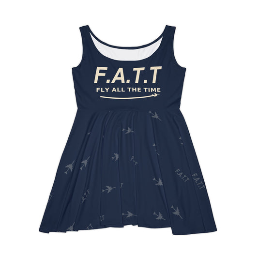 F.A.T.T Women's Flight Skater Dress — Navy / Cream