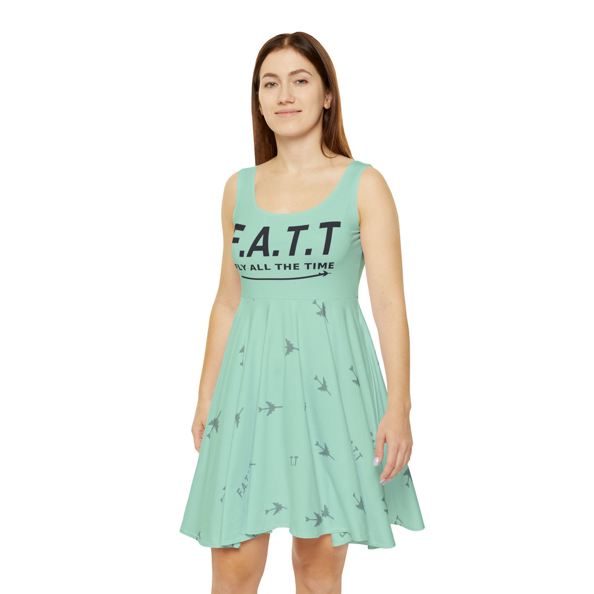 F.A.T.T Women's Flight Skater Dress — Mint / Charcoal