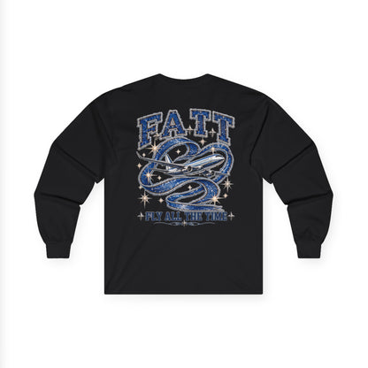 F.A.T.T Women’s Denim Bow Graphic Long Sleeve