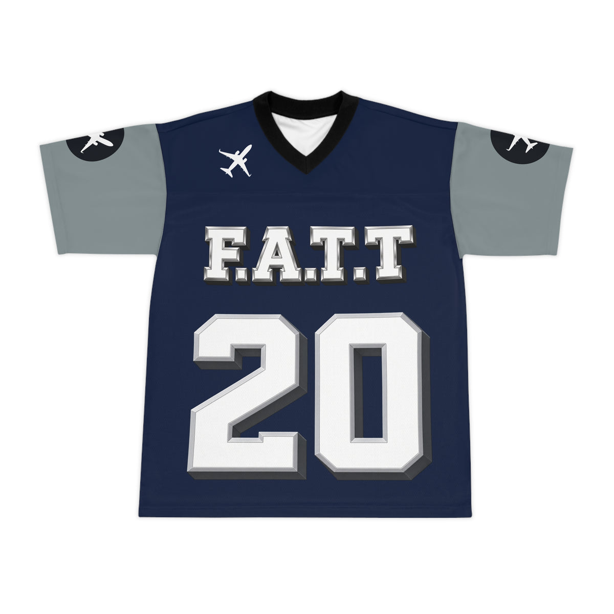 F.A.T.T #20 Football Jersey — Dallas | Navy / White / Metallic Silver